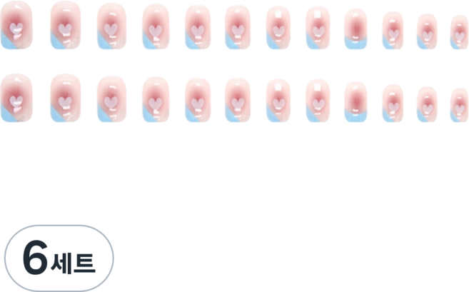 비투윈 나약성 예쁜 네일팁 세트, 6세트, R766 러블리동심