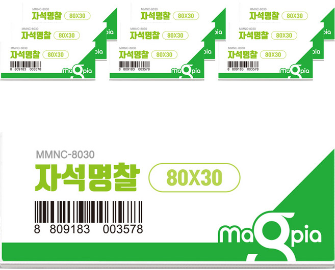 마그피아 자석명찰 80 x 30 mm, 혼합 색상, 10개입