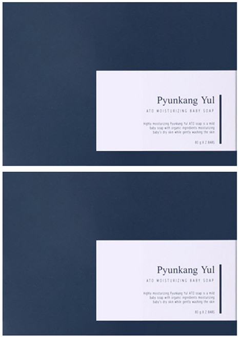 Pyunkang Yul 扁康率 ATO高保濕嬰兒沐浴皂 80g x 2入 有機保濕成分 通過低刺激測驗 舒適的無香味肥皂 水潤清潔, 160g, 2盒