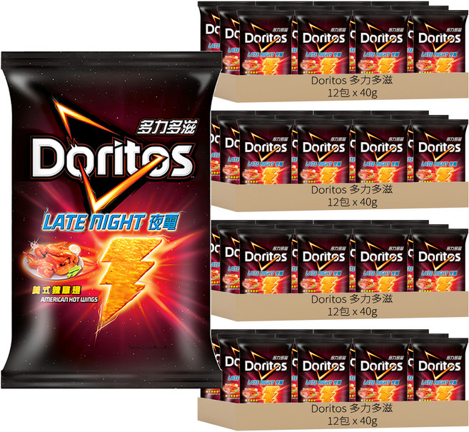 Doritos 多力多滋 玉米片 美式辣雞翅, 40g, 48包