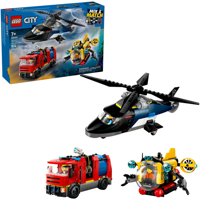 LEGO 60462 City 直升機 消防車和潛水艇套裝, 消防車和潛水艇, 1盒