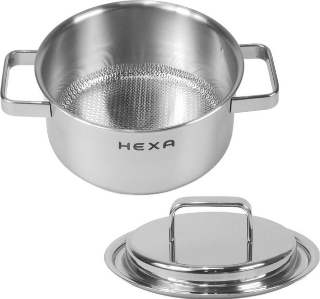 키친아트 인덕션 무연마 엠보 통5중 헥사 양수냄비, 20cm, 1개