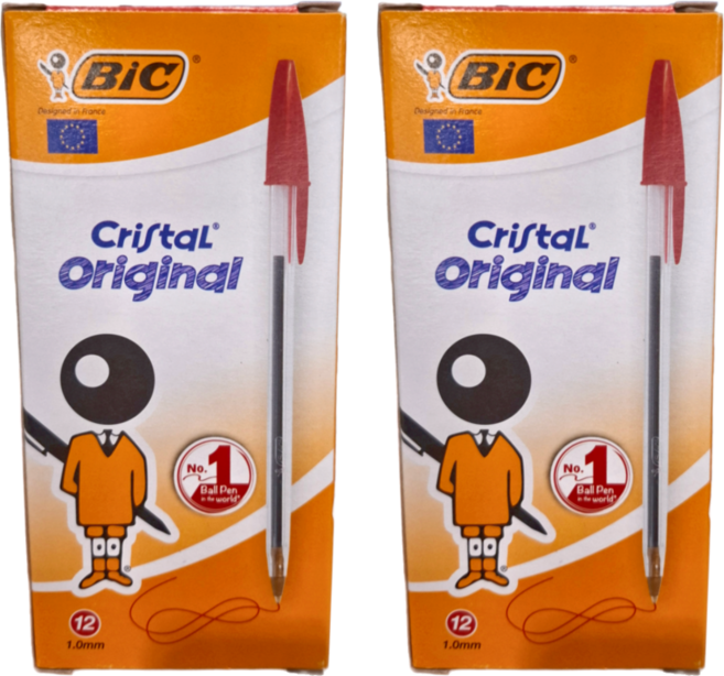BIC 比克 Cristal Original 原子筆 1.0mm, 紅色, 24支