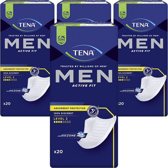 테나 남성용 레벨 2 패드형 성인기저귀, 중형, 20개입, 4개