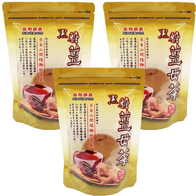 自然原素 黑糖薑母茶, 240g, 1包, 3包