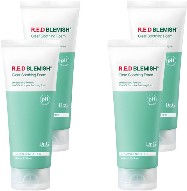 닥터지 약산성 레드 블레미쉬 클리어 수딩 폼, 200ml, 4개