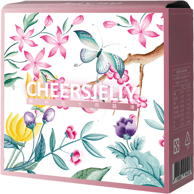 CHEERSJELLY 舉杯低卡 葡萄蒟蒻凍 Q彈微脆口感 擠出食用方便不沾手 獨家專利設計包材 Set 6條, 396g, 1盒