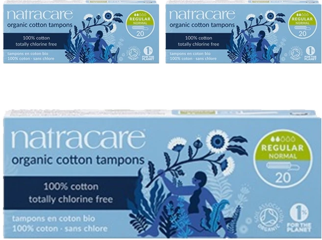 나트라케어 탐폰 논어플리케이터 체내형생리대, 20개입, 3개, 레귤러 - 쿠팡