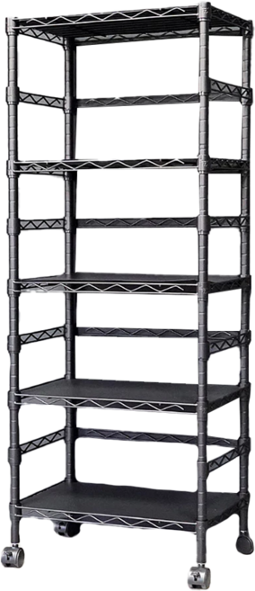 Steel Tycoon 鋼鐵力士 五層架 附PP + 滑輪 43 x 28 x 150cm, 黑色, 1個