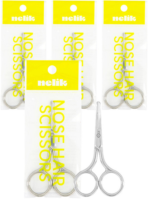 넬릭 룰루 코털가위, 4개, 실버