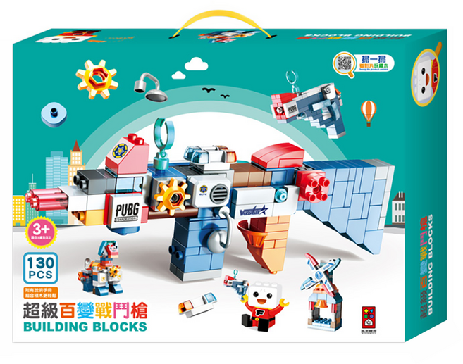 FEELO 費樂 超級百變戰鬥槍 積木 130p 3歲以上, 1盒