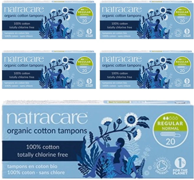 나트라케어 탐폰 논어플리케이터 체내형생리대, 20개입, 5개, 레귤러 - 쿠팡
