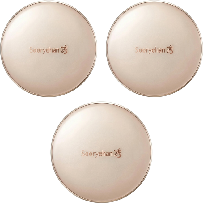 Sooryehan 秀雅韓 台灣公司貨 妍 耀妍絲絨蜜粉餅 SPF30 PA++ 12g, No.23, 3個