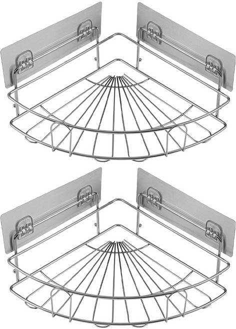 코멧 코너형 2단 와이어 욕실선반, 2개입