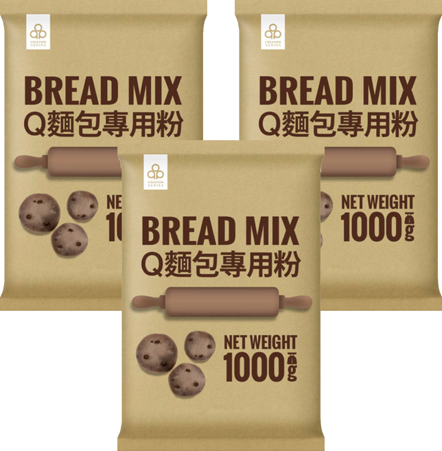 開元食品 Q麵包專用粉, 1kg, 3包