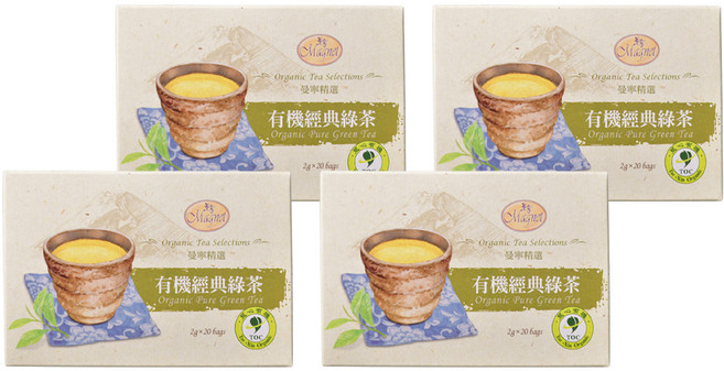 Magnet 曼寧 有機經典綠茶, 2g, 20包, 4盒