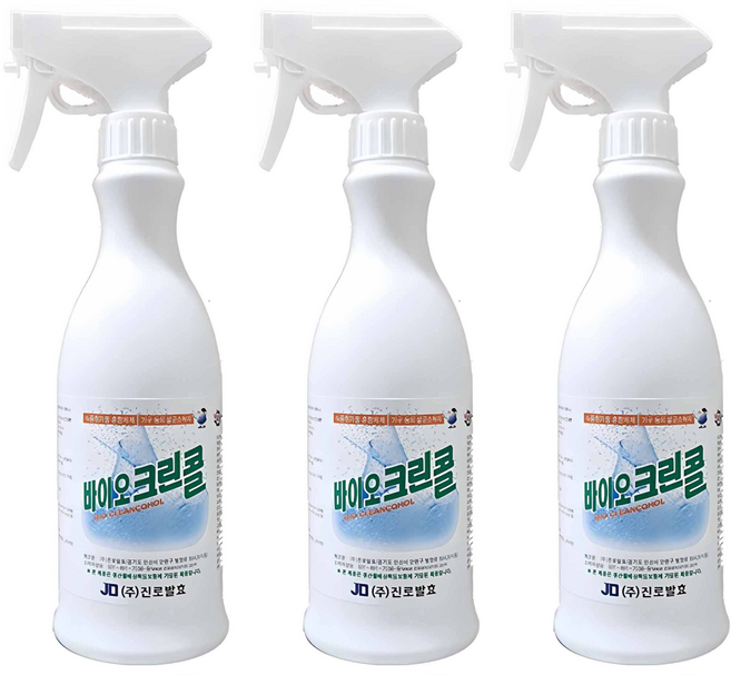 진로발효 바이오 크린콜 살균소독제, 450ml, 3개