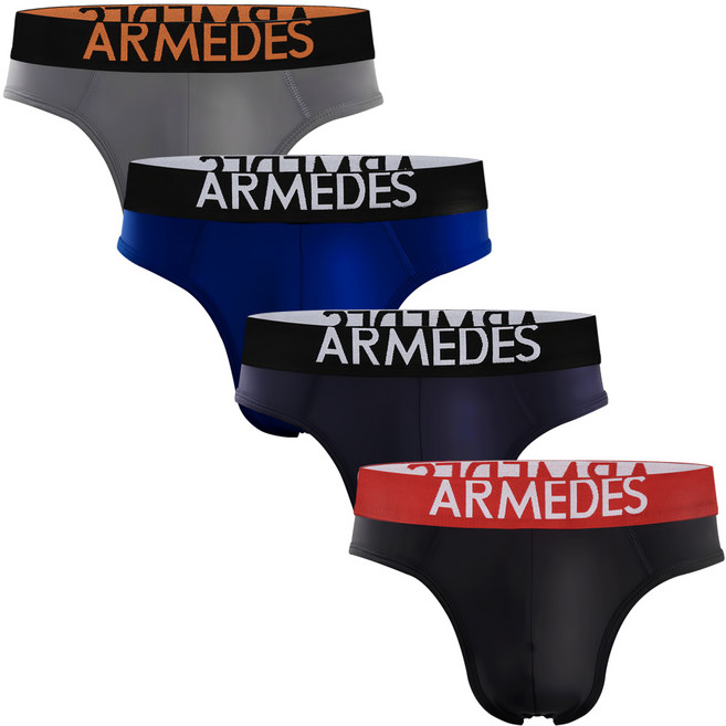 ARMEDES 男款機能性LOGO印花拼色3角內褲組 4入