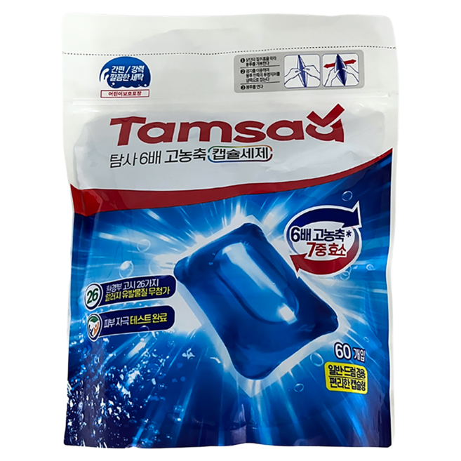 Tamsaa 六倍超濃縮洗衣膠囊, 60顆, 1袋