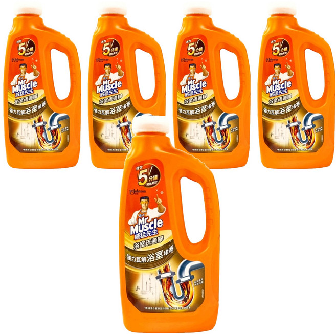 Mr Muscle 威猛先生 浴室強力疏通膠, 960ml, 5瓶
