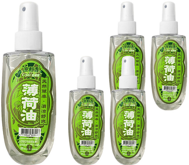 室翲香 天然薄荷油, 100ml, 5瓶, 薄荷