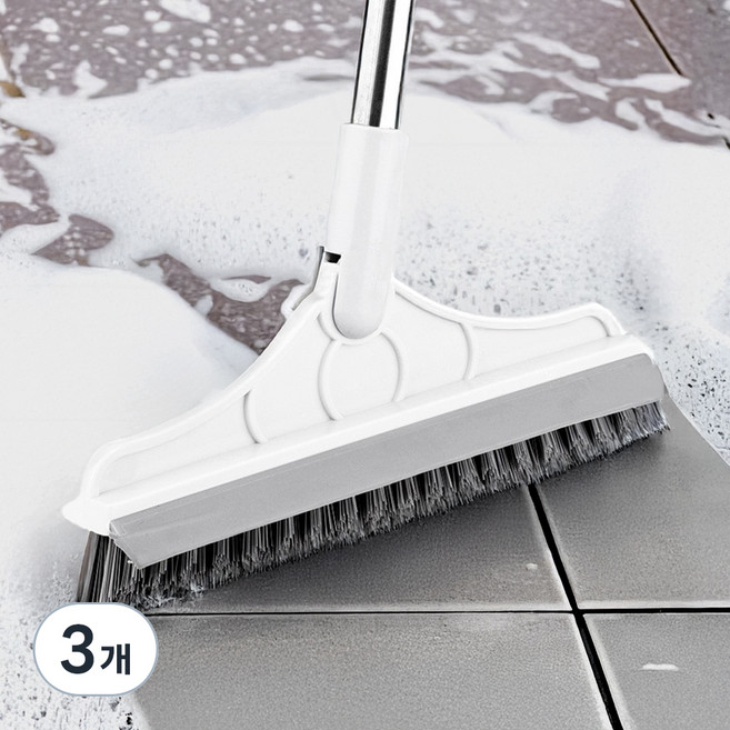 달콤무드 각도조절 2in1 욕실 바닥 청소솔, 화이트, 3개