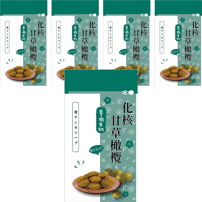 手摘果物 化核甘草橄欖, 60g, 5包