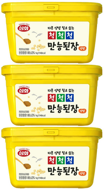 삼화식품 척척척 만능 된장 양념, 3개, 1kg