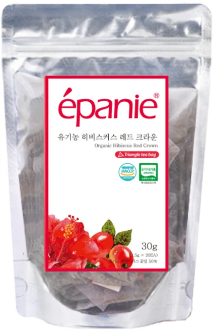 에빠니 유기농 히비스커스 레드크라운 허브차 티백, 1.5g, 20개입, 1개 - 쿠팡