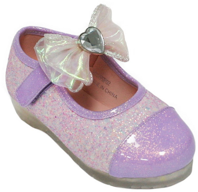 빔보빔바 여아용 클링 리본 LED 플랫슈즈