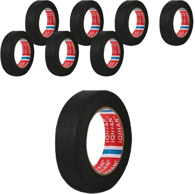 iQIHAN 다다 칼라 마스킹테이프 검정 25 mm x 20 m, 8개
