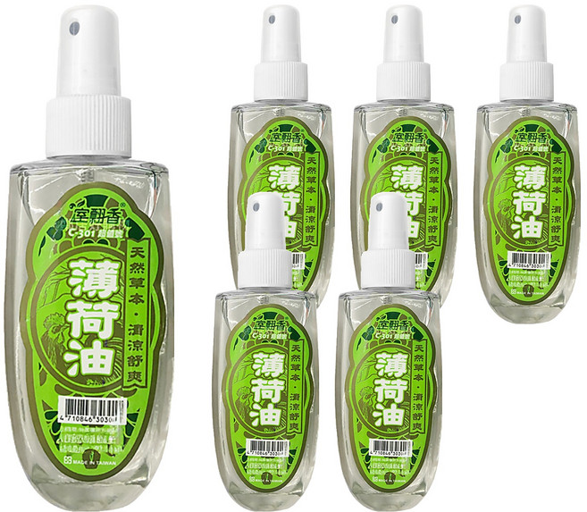室翲香 天然薄荷油, 100ml, 6瓶, 薄荷