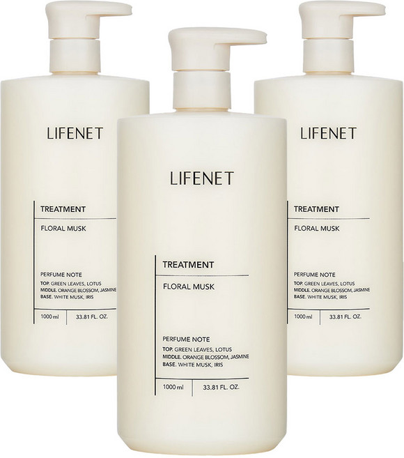 라이프넷 헤어트리트먼트 플로럴 머스크, 1L, 3개