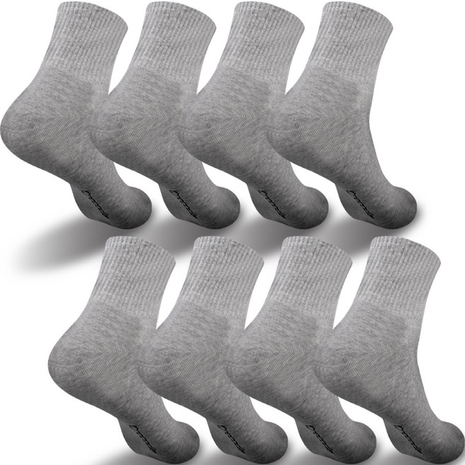 크로커다일 여성용 밴딩 무지 중목 양말 8켤레 세트 CD282 앤 287