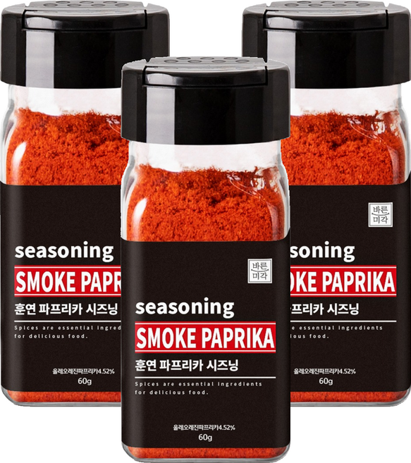 바른미각 훈연 파프리카 시즈닝, 60g, 3개