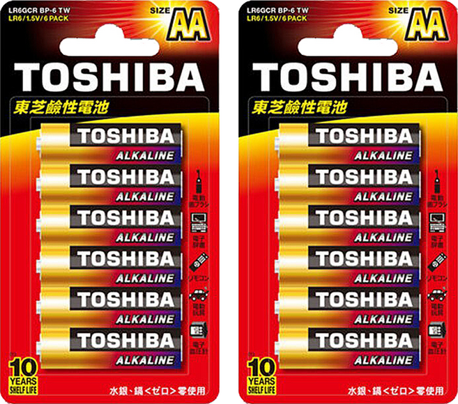 TOSHIBA 東芝 台灣公司貨 鹼性電池 3號, 6顆, 2組