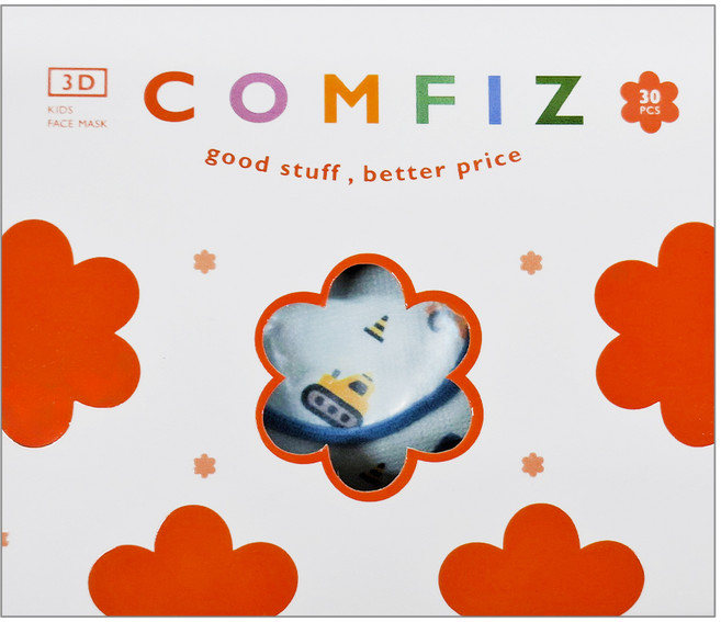 COMFIZ 康菲 兒童3D醫療口罩 3~7歲, 1盒, 捍衛戰士, 30片
