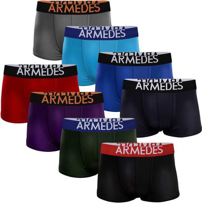 ARMEDES 男款LOGO印花拼色4角內褲組 AR-04 8入