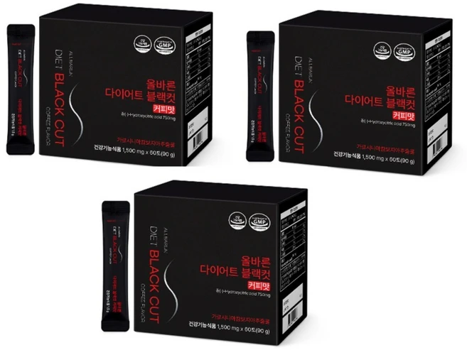 올바른건강식품 다이어트 블랙컷 커피맛 60p, 90g, 3개 - 쿠팡