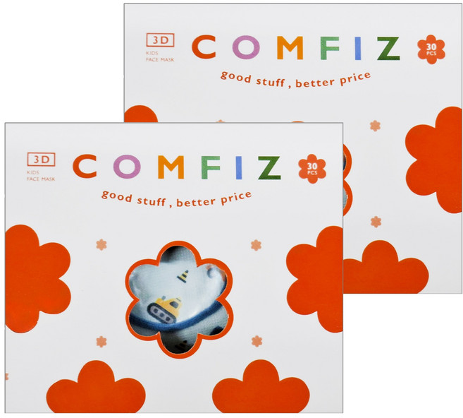 COMFIZ 康菲 兒童3D醫療口罩 3~7歲, 2盒, 捍衛戰士, 30片