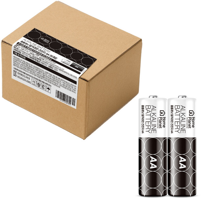 홈플래닛 알카라인 AA건전지, 20개입, 1개