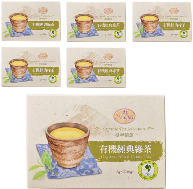 Magnet 曼寧 有機經典綠茶, 2g, 20包, 6盒