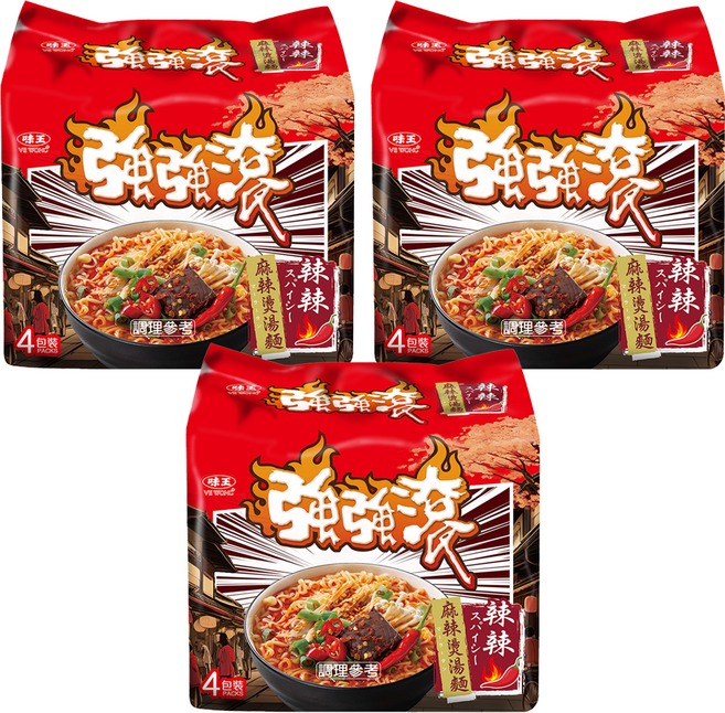 味王 強強滾 辣辣麻辣燙湯麵 88g, 12包