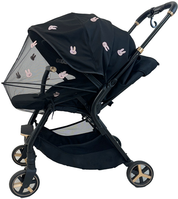 어프리비 유모차 모기장 햇빛가리개 2in1 커버 가리개 방충망, 토끼, 1개