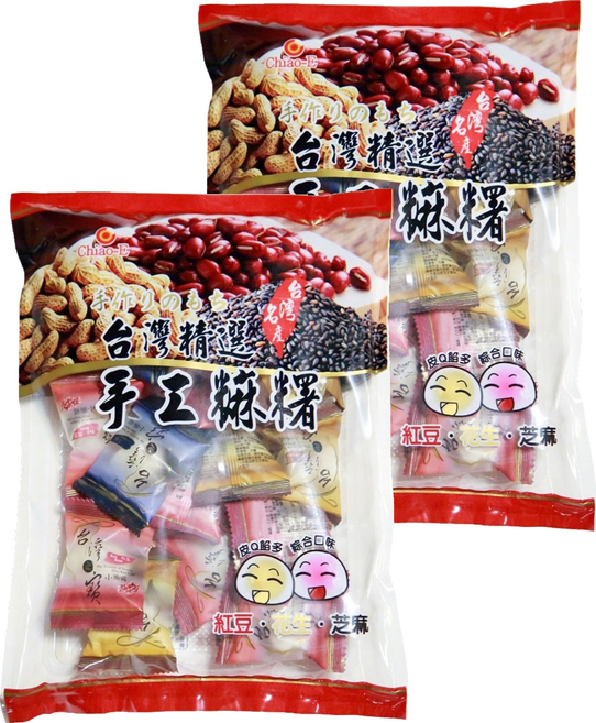 Chiao-E 巧益 綜合麻糬 紅豆 + 花生 + 芝麻 全素, 270g, 2袋