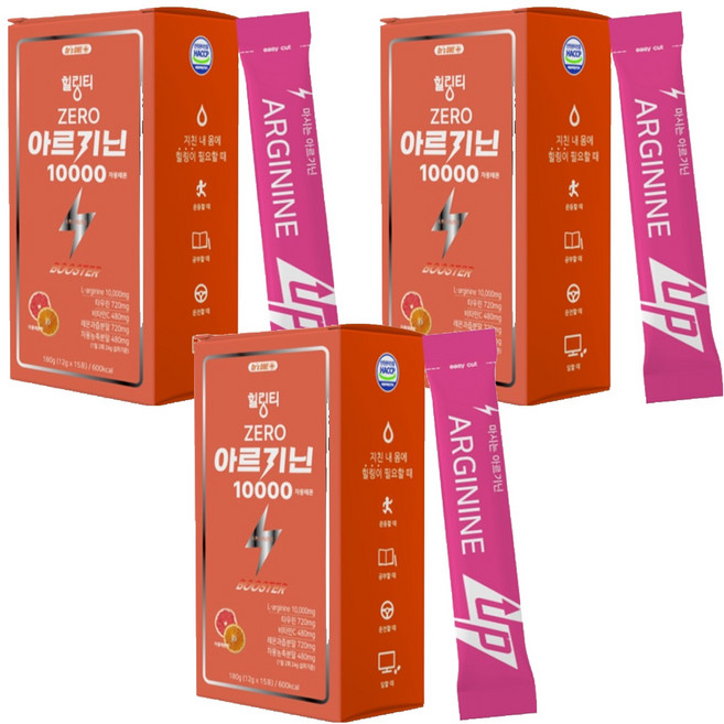 닥터스원 힐링티 아르기닌 10000 자몽레몬맛 ZERO 15포, 180g, 3개