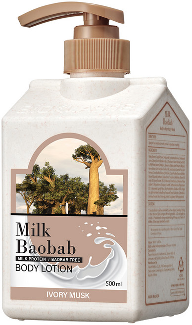 밀크바오밥 대용량 바디로션 아이보리머스크향, 500ml, 1개