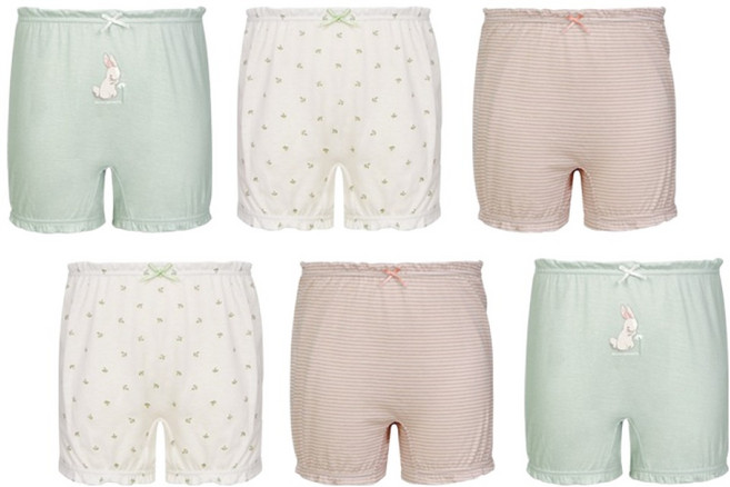 엠알키즈 무형광 순면 여아 사각팬티 6종 세트