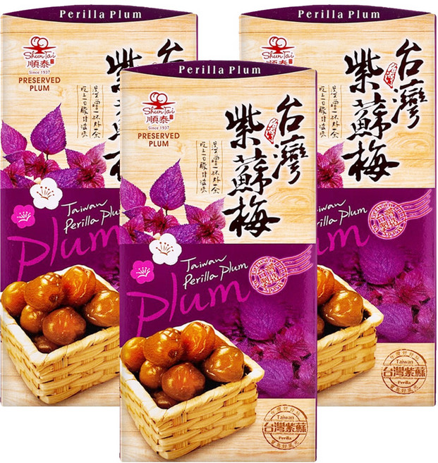 順泰 台灣紫蘇梅, 400g, 3盒