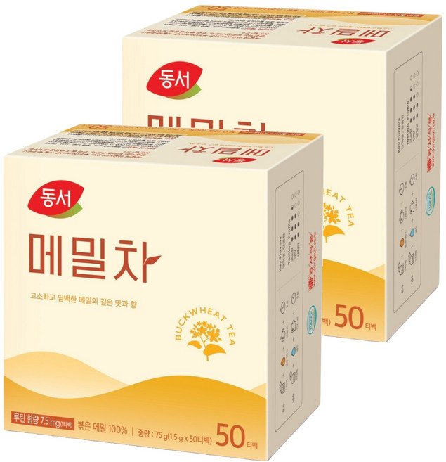 동서 메밀차 티백, 100개, 50개입, 1.5g, 2개, 1.5g